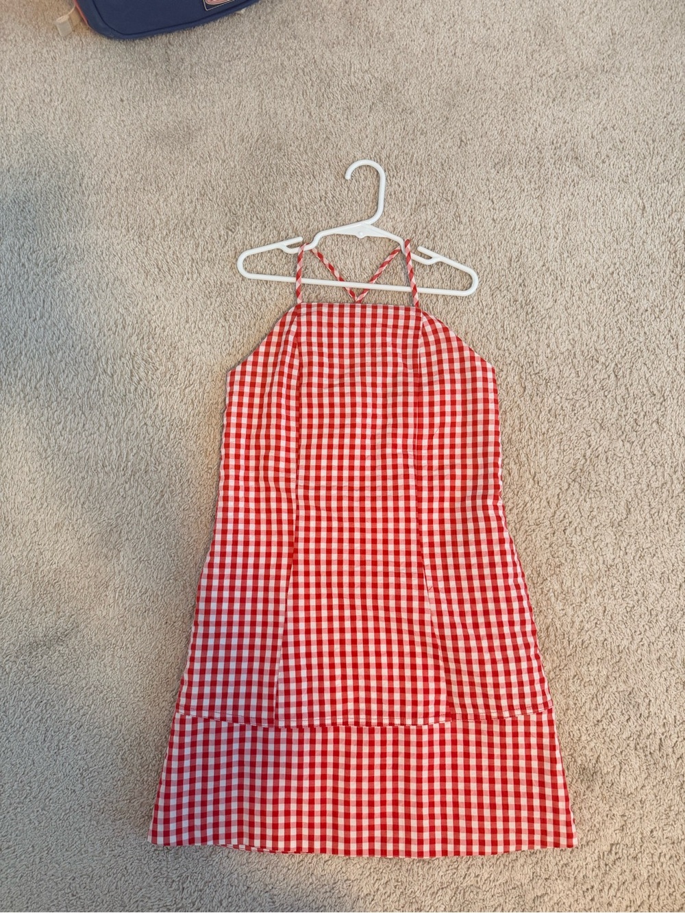 Nordstrom Red and White Gingham Halter Dress for Girls